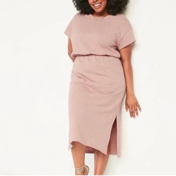 Old Navy Dresses & Skirts - NWT ON Waist Defined Short Sleeve Cutout Back Slub Knit Midi Dress  - 2X TALL